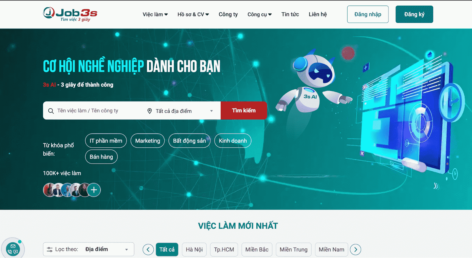 Job3s.ai - nền tảng tuyển dụng công nghệ AI hoàn toàn miễn phí