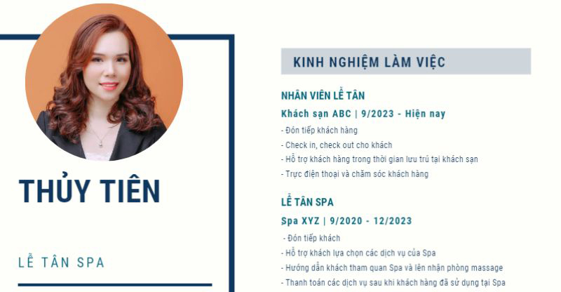 cách viết kinh nghiệm làm việc trong cv làm đẹp spa