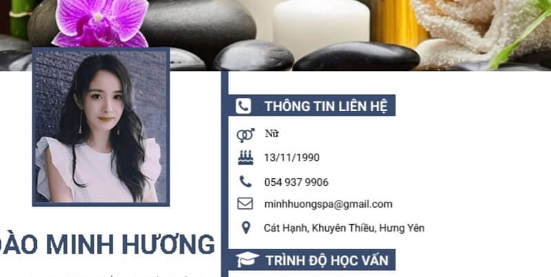 cách viết thông tin liên hệ trong cv làm đẹp - spa
