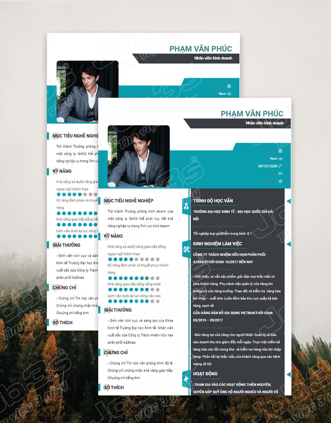 thông tin cá nhân cv hành chính văn phòng