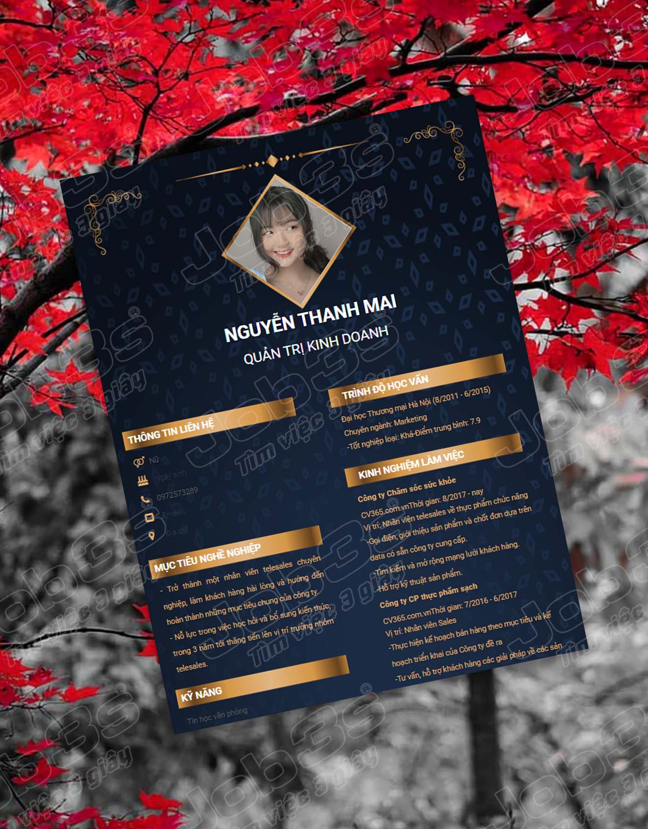 cv quản lý sản xuất độc đáo