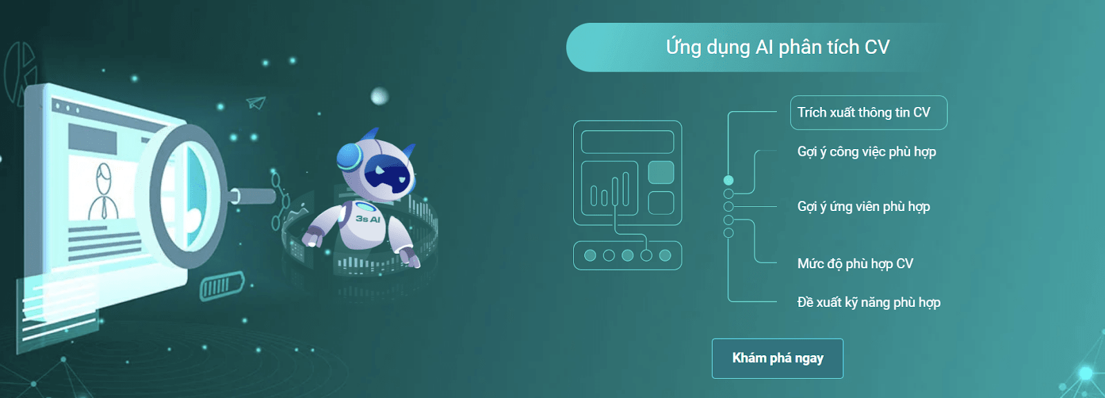 Job3s tích hợp công nghệ AI để phân tích CV, trả kết quả tìm kiếm nhanh và chính xác cho ứng viên